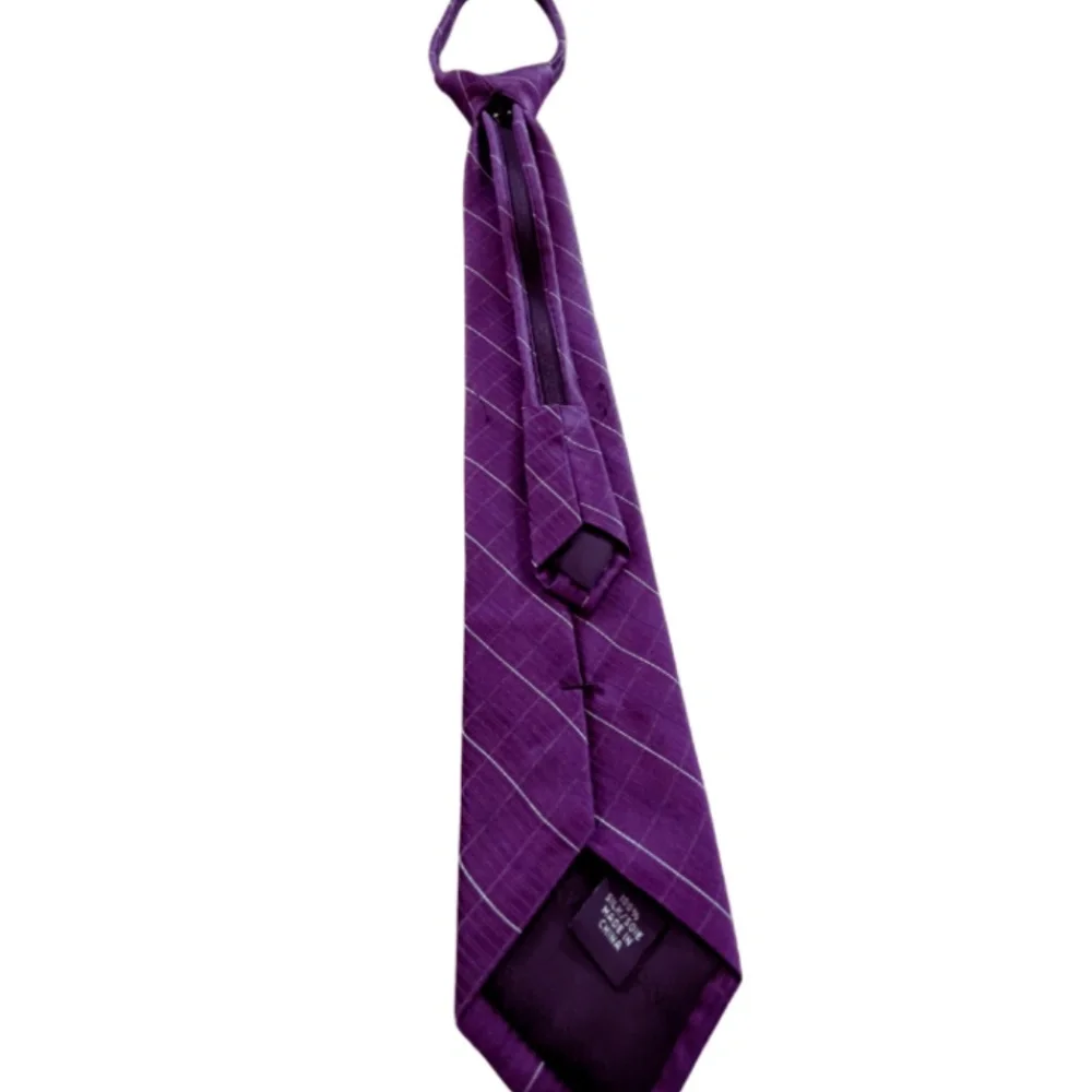 Boy's Self Adjustable Zipper Tie- Plum